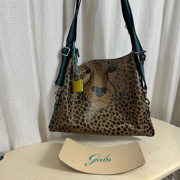 Gabs TIGER G3 Convertible Shoulder Bag Backpack Tote Leather Denim Animal Print - Picture 5 of 15